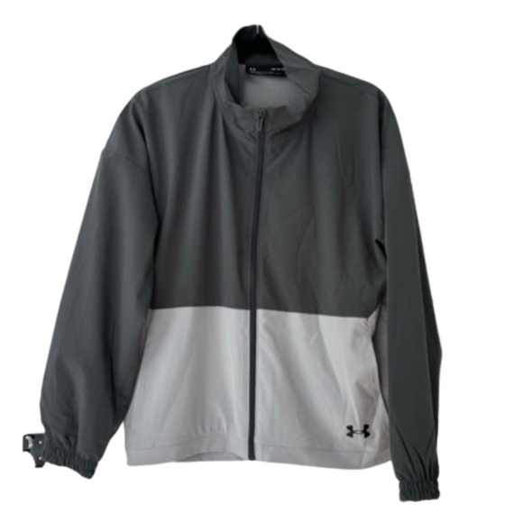 Under Armour NWT ladies loose fit lightweight jacket two tone grey size M - Picture 2 of 16